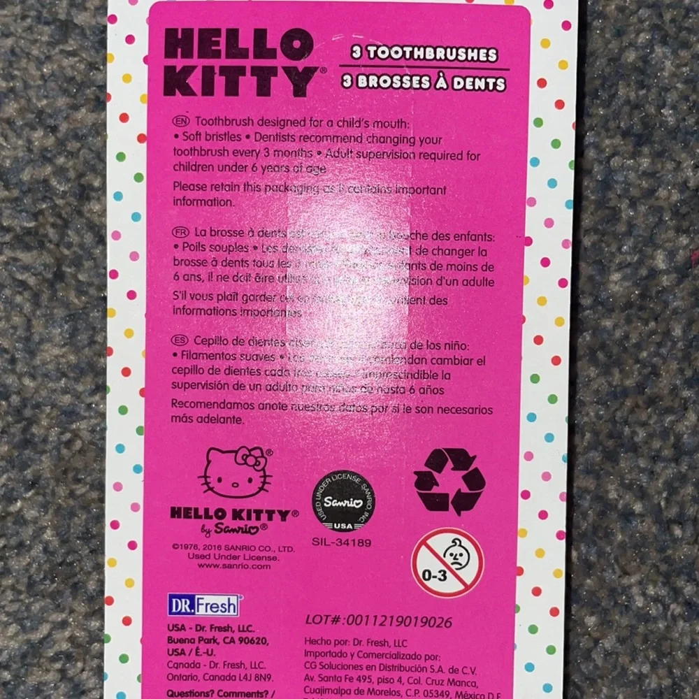 Firefly Hello Kitty Toothbrushes 🪥 3 Pack